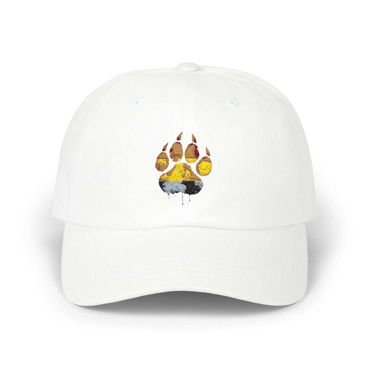 Watercolor Bear Paw Dad Cap, Low Profile Cotton Twill Hat, Bear Lover Accessory