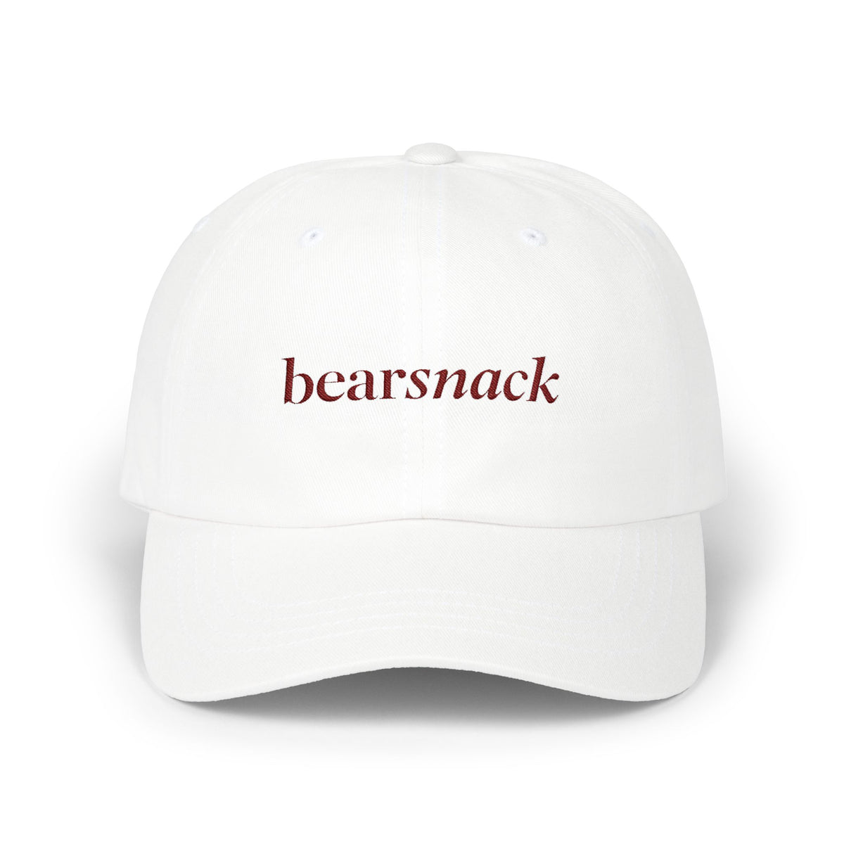 Bearsnack Wordmark Dad Cap, Embroidered Bear Paw Cotton Twill Hat