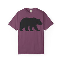 Bear Silhouette Comfort Colors Tee, Minimalist Walking Bear Graphic Shirt