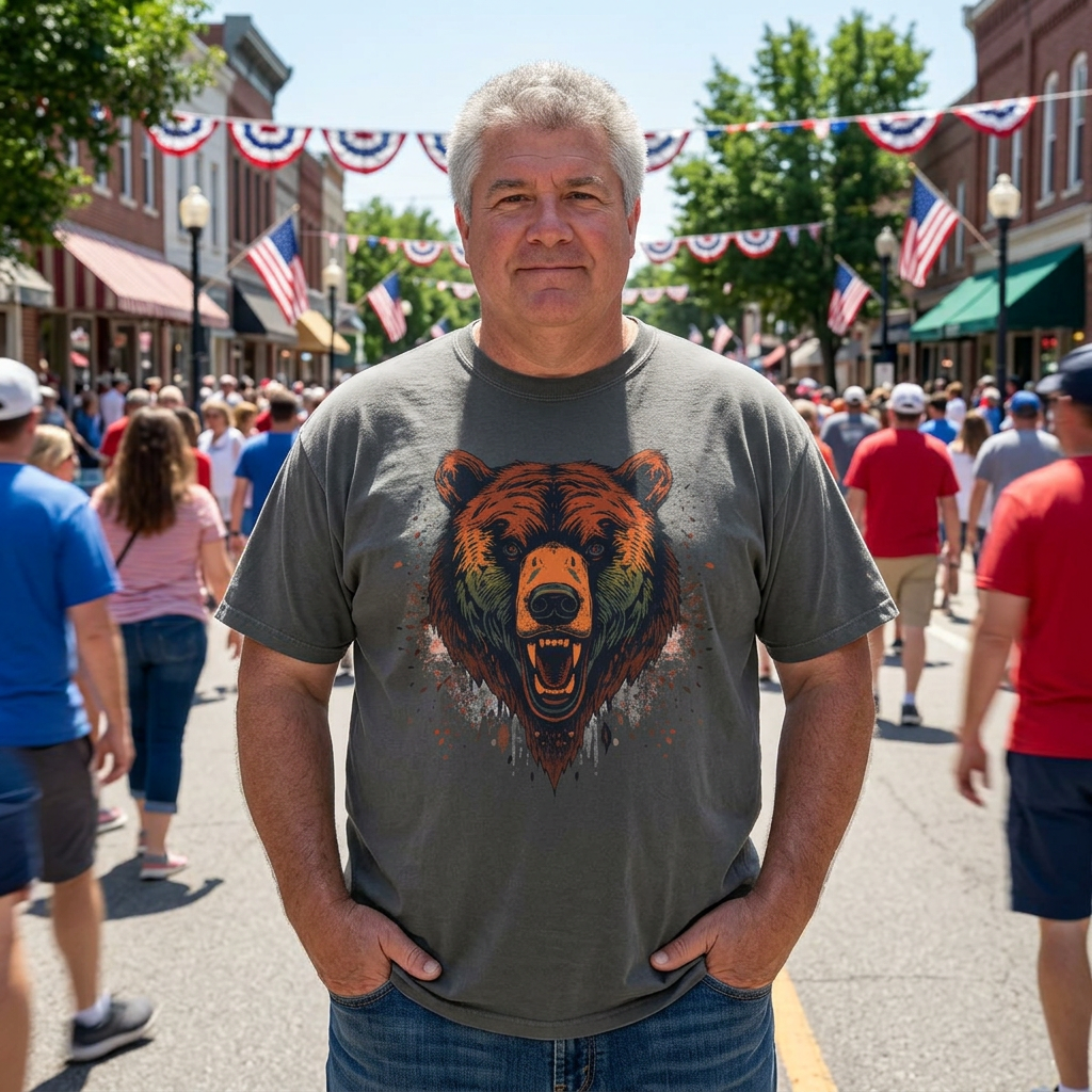Roaring Grizzly Bear Graphic Tee, Fierce Streetwear LGBTQ