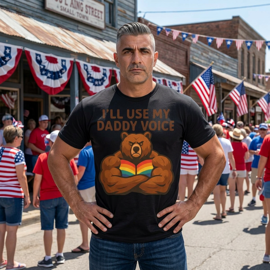 Daddy Voice Bear Pride Shirt, Muscular Bear LGBTQ Tee, Comfort Colors Cotton