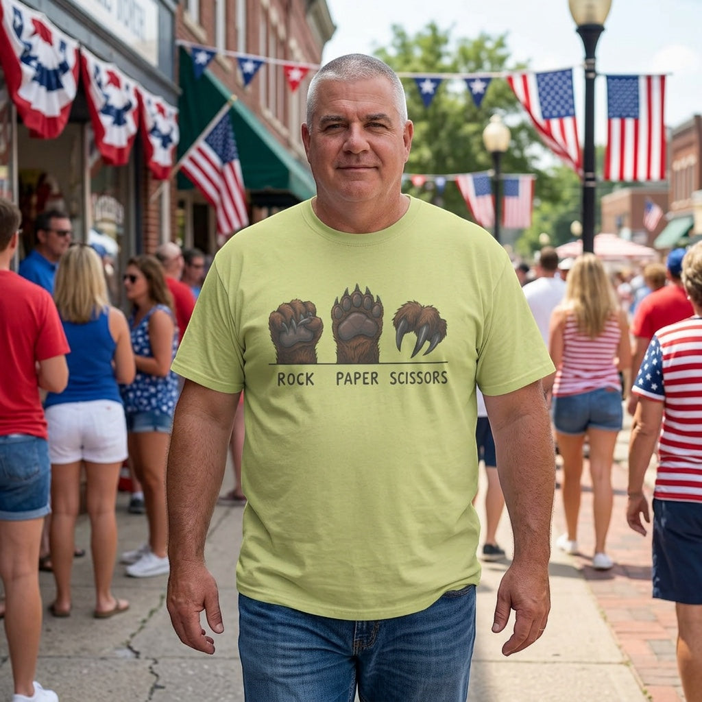 Rock Paper Scissors Bear Paw Graphic Tee