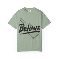 iamabearsnack Behave paddle graphic tee in blue jean Comfort Colors 100% cotton unisex tee